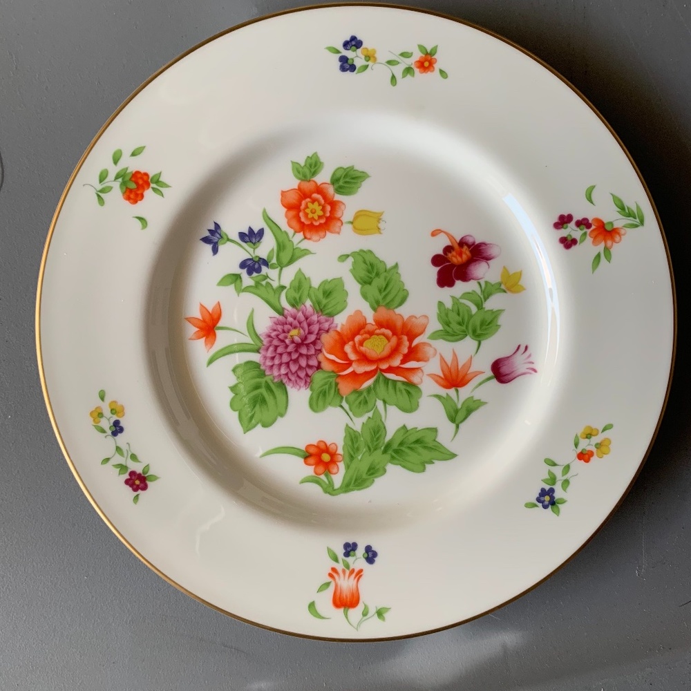 Vtg Tiffany & Co Bone China Dinnerware Full Place Setting Imperial Flowe…